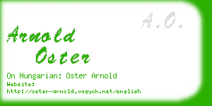 arnold oster business card